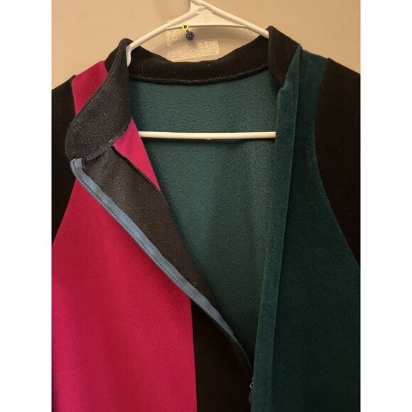 Vtg Women’s Large 70s Vanity Fair Mod Caftan Velour Fleece Zip Robe House Coat - Picture 3 of 7
